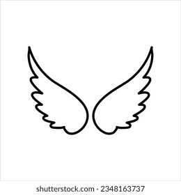 Wings icon vector flat illustration on white background.