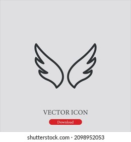 wings  icon vector icon.Editable stroke.linear style sign for use web design and mobile apps,logo.Symbol illustration.Pixel vector graphics - Vector