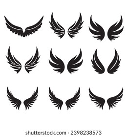 Wings icon vector illustration. wings angel icon