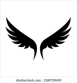 wings icon vector illustration silhouette on white background