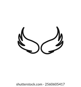Wings icon vector line logo art