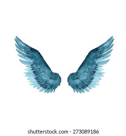 Wings Icon Watercolor Style Vector Illustration