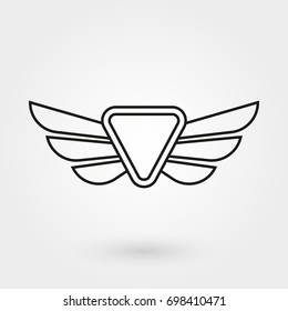 Wings icon. Winged logo and emblem collection. Company, army or aviation wing badge template. Vector illustration.
