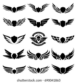 Wings icons set