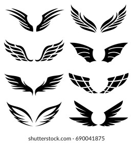 Wings icons set