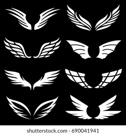 Wings icons set