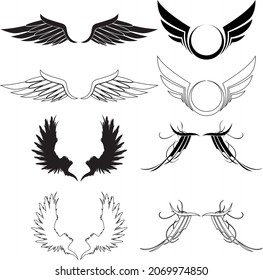 Wings icons Set and Wings badges