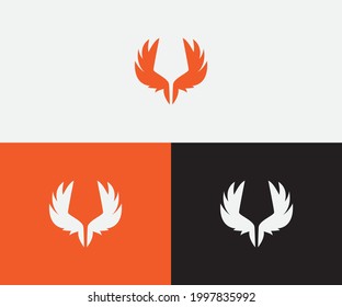 Wings icons set. Wing logo. Vector