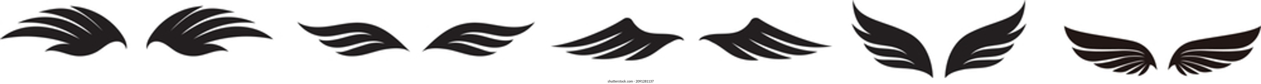 Iconos Wings establecidos. Logo de Wing. Vector
