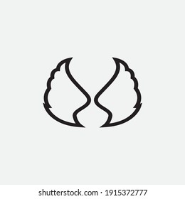 wings illustration design icon logo template