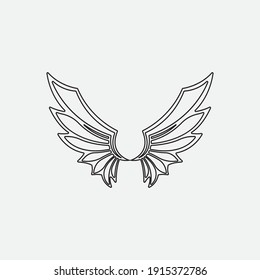 wings illustration design icon logo template