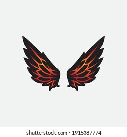 wings illustration design icon logo template