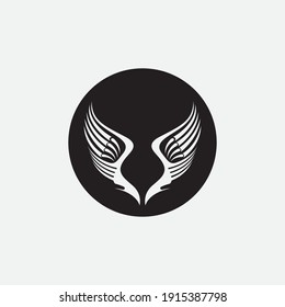 wings illustration design icon logo template