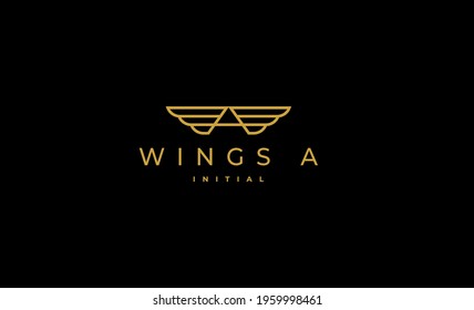 Wings Initial A Logo Vector Design