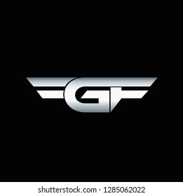 The wings and initials of the GF letters are silver metallic. Can be used for garage companies.