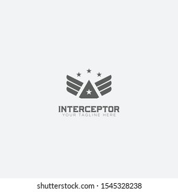 Wings Interceptor logo designs with 4 stars