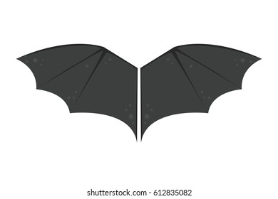 Wings isolated bat black animalwildlife fly halloween mammal vampire flight and natural hawk life peace design element eagle winged side shape vector illustration.