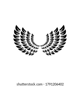 Wings isolated on white background. Design element for logo  label  emblem  sign. Vector illustration