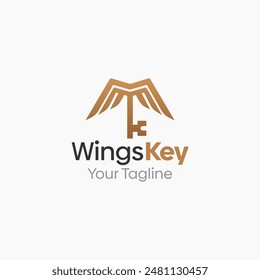 Diseño de Plantilla de Vector de logotipo clave Wings. Bueno para los negocios, la puesta en marcha, la agencia y la Organización