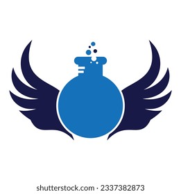 wings Lab logo design template. Wings lab logo design vector template