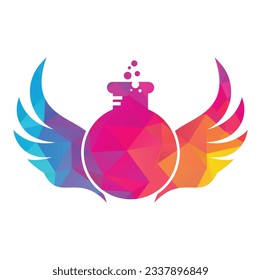 wings Lab logo design template. Wings lab logo design vector template