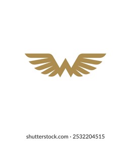 Wings Letter W Logo design vector template