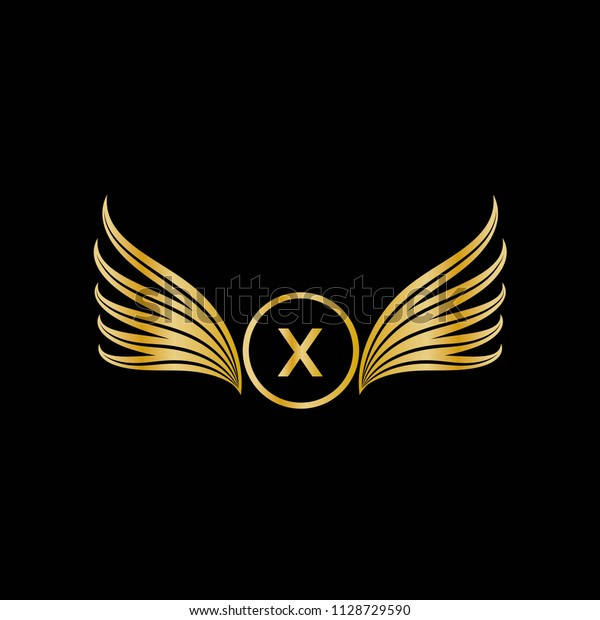 Wings\
letter X vector logo. Wings icon. Wings\
emblem.