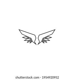 Wings line icon design vector illustration. Creative Wings Concept Logo Design Template.