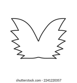 Wings line universal icon ui ux element sign.