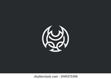 Wings Logo abstract Circle shape design vector template Linear Outline style.
Dragon Eagle Bird Logotype concept icon.