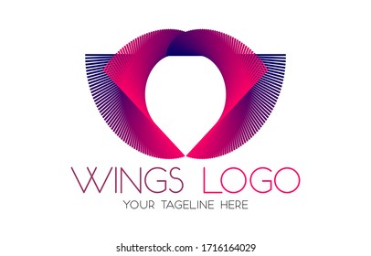 wings Logo abstract design vector template. Aircraft Wings Logo icon. Modern Heraldic Wings Logo Linear Flying Airlines Logotype Wings Logo concept