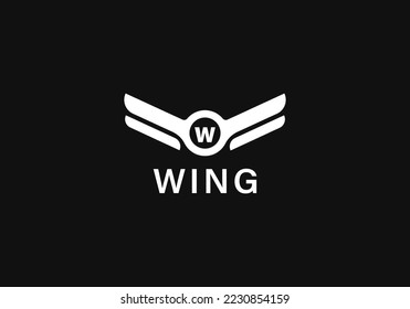 Wings Logo abstract design vector template Wings Logo. Aircraft Wings Logo icon. 