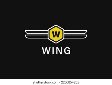 Wings Logo abstract design vector template Wings Logo. Aircraft Wings Logo icon