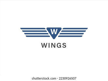 Wings Logo abstract design vector template Wings Logo. Aircraft Wings Logo icon