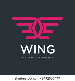 Wings Logo abstract, Flying Airlines simple logo design