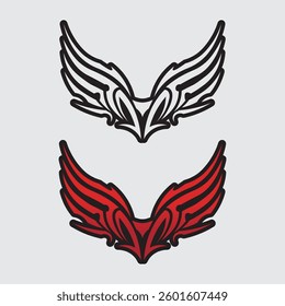 Wings logo and animal wings icon sign stock logo design graphic illustration 
