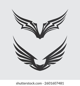 Wings logo and animal wings icon sign stock logo design graphic illustration 