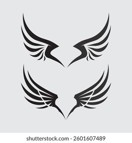 Wings logo and animal wings icon sign stock logo design graphic illustration 