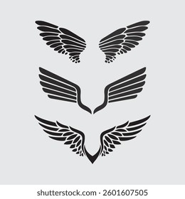 Wings logo and animal wings icon sign stock logo design graphic illustration 
