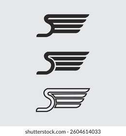 Wings logo and animal wings icon sign stock logo design graphic illustration 