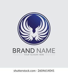 Wings logo and animal wings icon sign stock logo design graphic illustration 