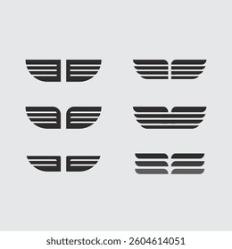 Wings logo and animal wings icon sign stock logo design graphic illustration 
