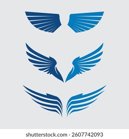 Wings logo and animal wings icon sign stock logo design graphic illustration 