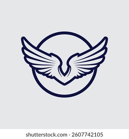 Wings logo and animal wings icon sign stock logo design graphic illustration 