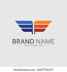 Wings logo and animal wings icon sign stock logo design graphic illustration 