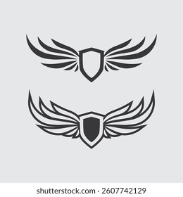 Wings logo and animal wings icon sign stock logo design graphic illustration 