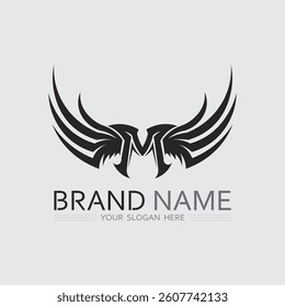Wings logo and animal wings icon sign stock logo design graphic illustration 