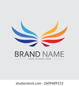 Wings logo and animal wings icon sign stock logo design graphic illustration 