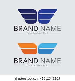 Wings logo and animal wings icon sign stock logo design graphic illustration 