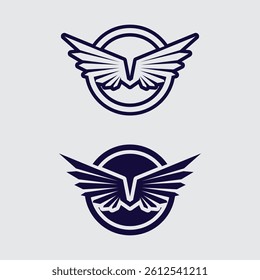Wings logo and animal wings icon sign stock logo design graphic illustration 